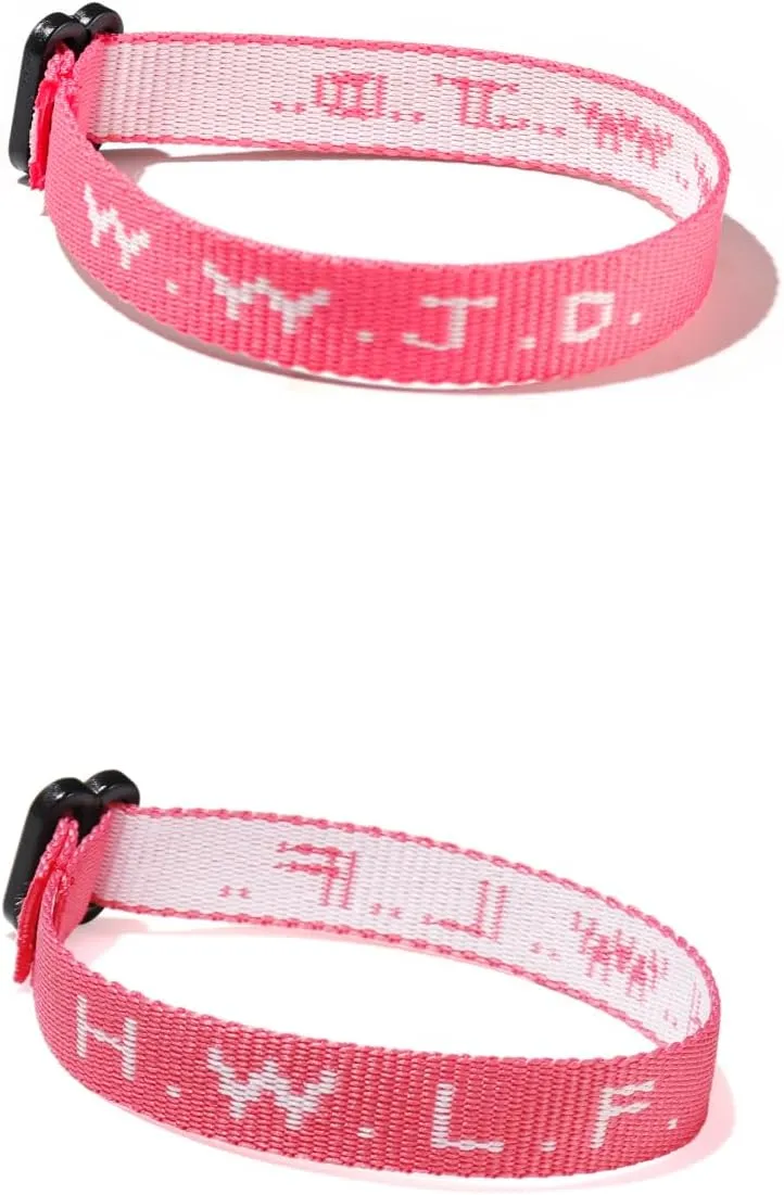 Pingyongchang WWJD Braided Rope Bracelet What Would Jesus Do Letter Hnadmade Bracelets Protection Pray Bracelet Inspirational Religious Christian Jewelry for Women Men-Pink WH
