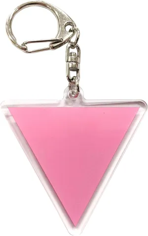 Pink Triangle - Gay and Lesbian LGBTQ Support Pride Symbol - 2 inch Acrylic Keychain with Clasp