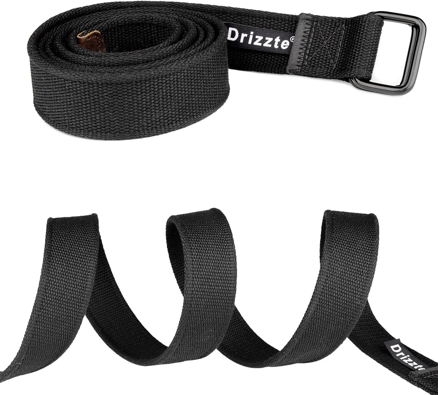 Plus Size 39-75'' Long Double Ring Big Mens Canvas Fabric Cloth Belts Black