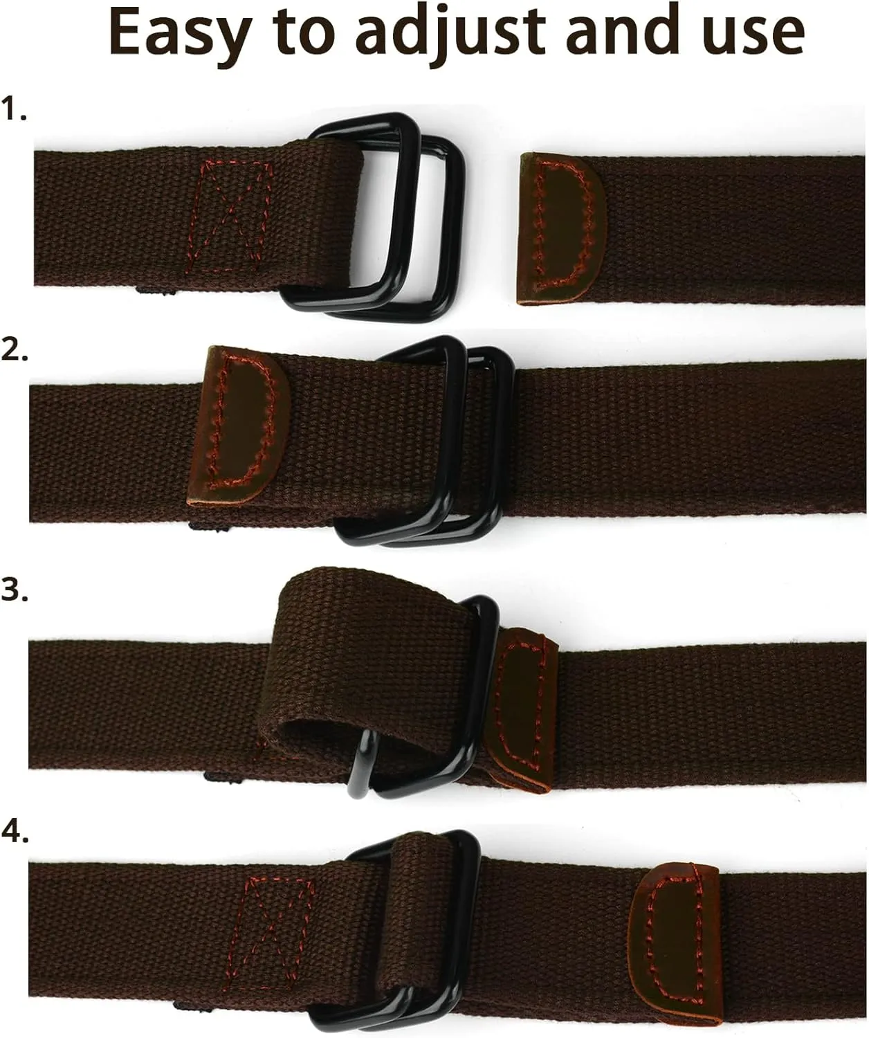 Plus Size 39-75'' Long Double Ring Big Mens Canvas Fabric Cloth Belts Black