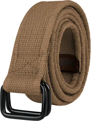 Plus Size 39-75'' Long Double Ring Big Mens Canvas Fabric Cloth Belts Black