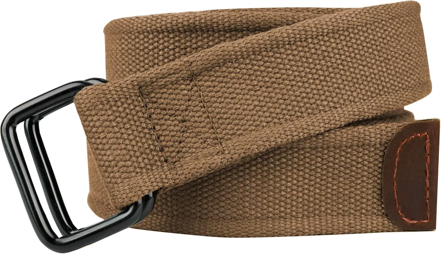 Plus Size 39-75'' Long Double Ring Big Mens Canvas Fabric Cloth Belts Black