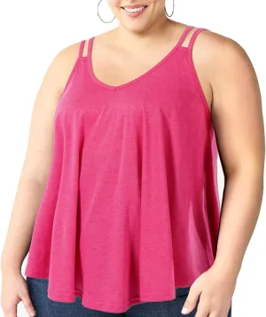 Plus Size Tank Tops for Women Flowy V Neck Spaghetti Strap Camisole Summer Sleeveless Casual top