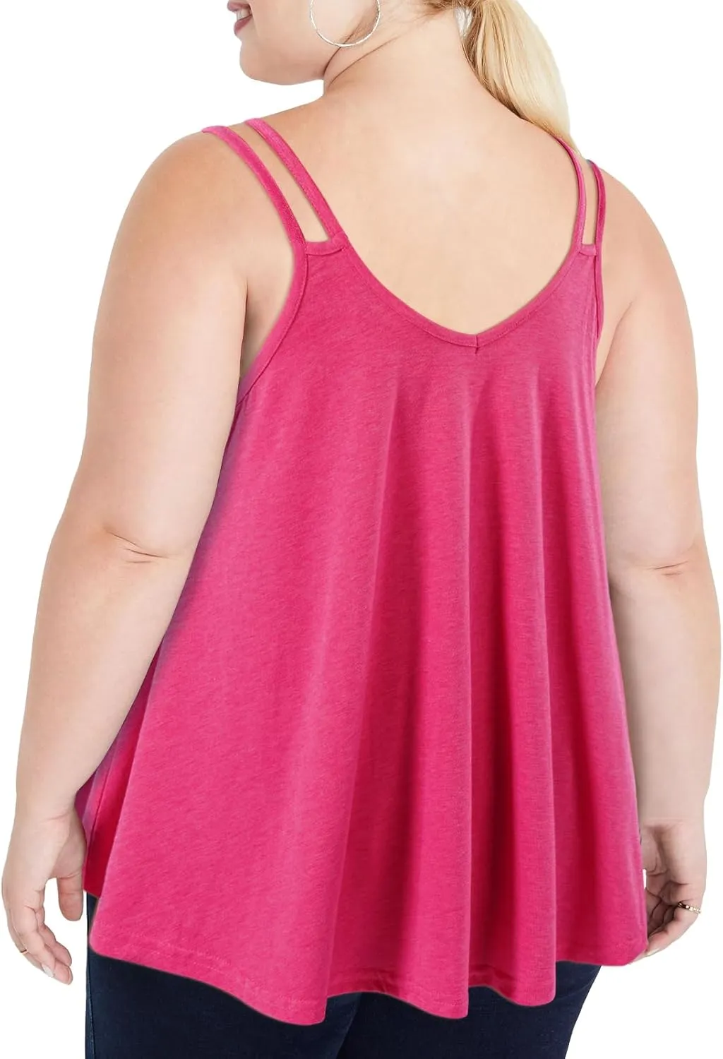 Plus Size Tank Tops for Women Flowy V Neck Spaghetti Strap Camisole Summer Sleeveless Casual top