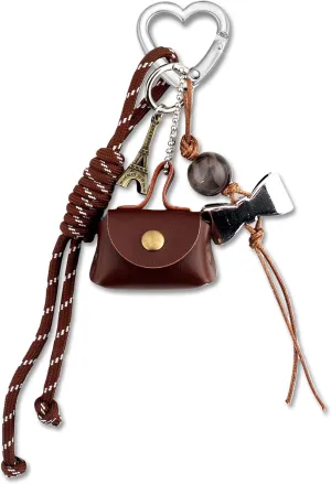 PLwelth Bag Charms Cute Keychain for Women Girls Funny Charm Accessories for Car Keys Wallets Handbags Backpacks Bag Chain Keychain with Bow Tassel Personalized Gifts for Her Birthday Christmas