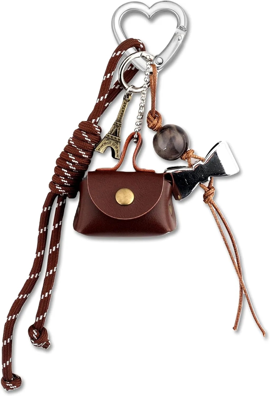 PLwelth Bag Charms Cute Keychain for Women Girls Funny Charm Accessories for Car Keys Wallets Handbags Backpacks Bag Chain Keychain with Bow Tassel Personalized Gifts for Her Birthday Christmas