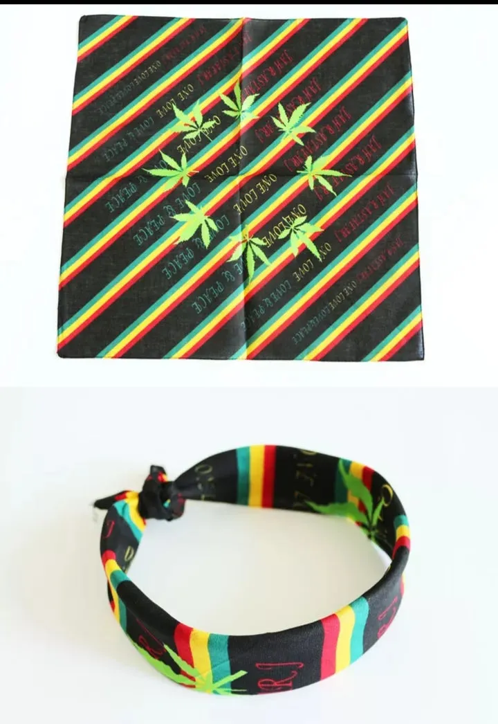 Rasta Reggae Weed Leaf Bandana
