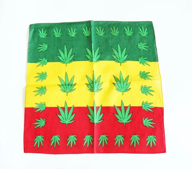 Rasta Reggae Weed Leaf Bandana