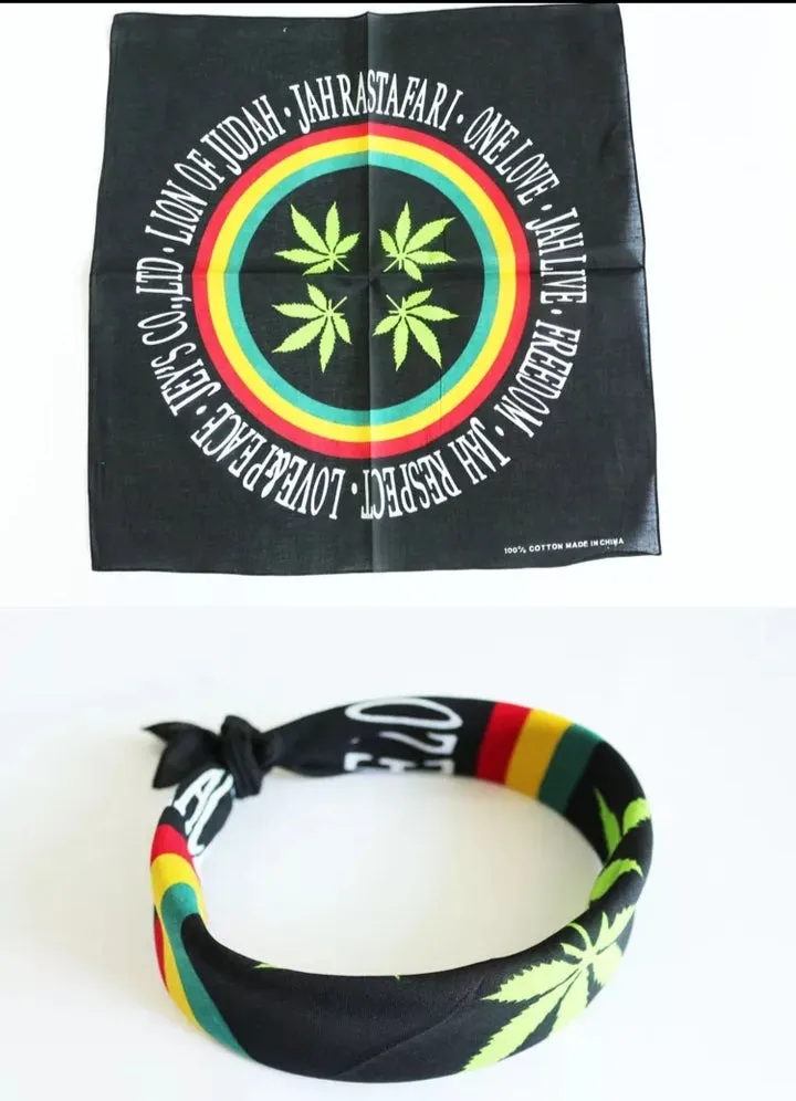 Rasta Reggae Weed Leaf Bandana