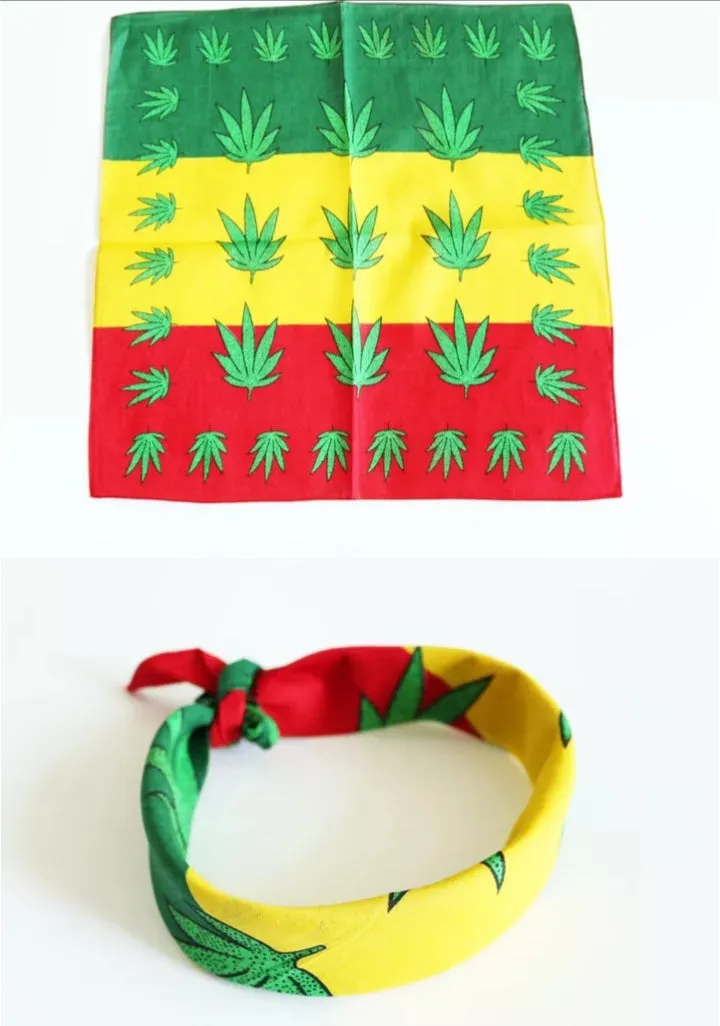 Rasta Reggae Weed Leaf Bandana