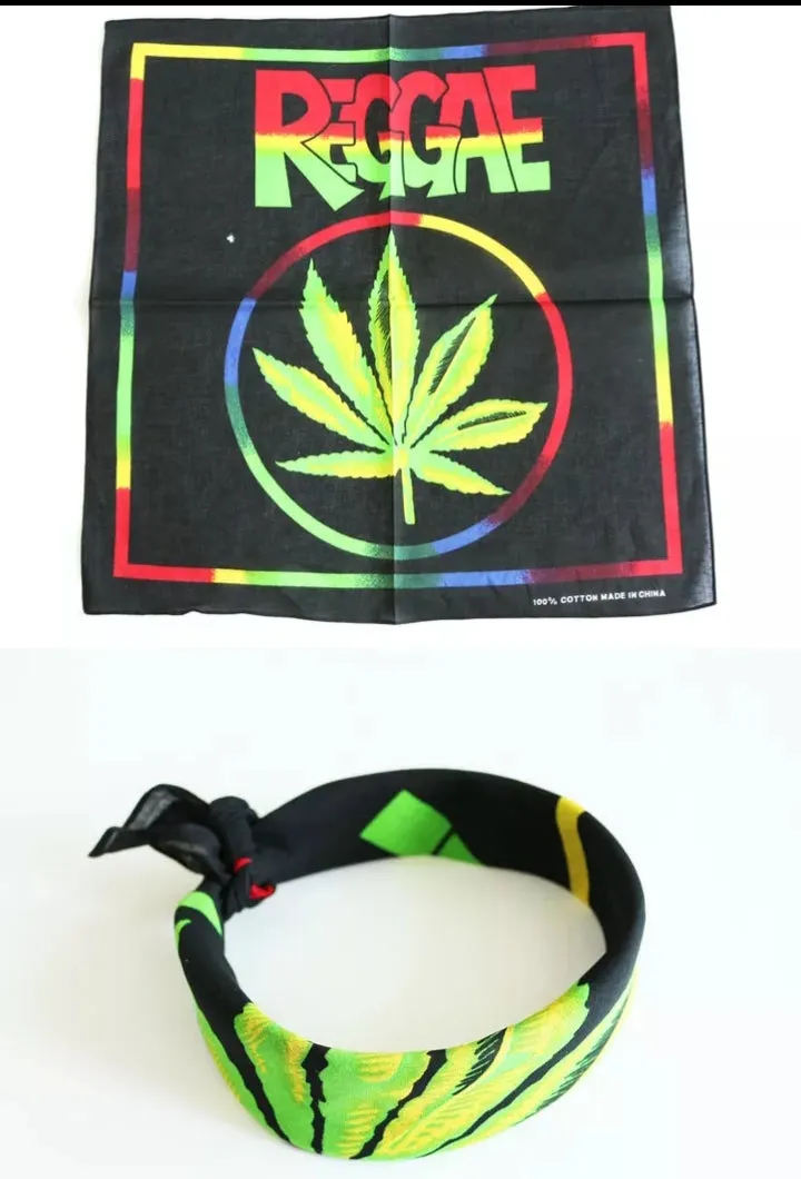 Rasta Reggae Weed Leaf Bandana