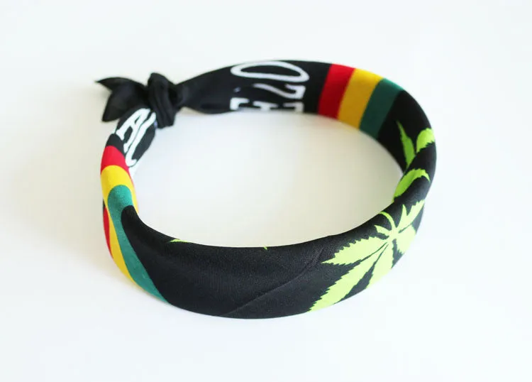 Rasta Reggae Weed Leaf Bandana