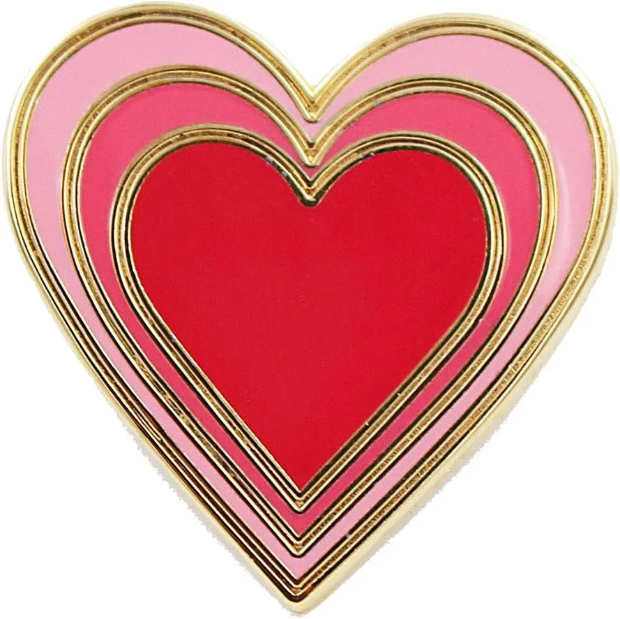 REAL SIC Radiant Heart Enamel Pin - Heart Emoji Valentine's Sweetheart Gift - Red & Black Variations, Boyfriend or Girlfriend Couple's Gift Pin for Hats, Backpacks, Jackets, Bags & Tops