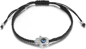 Red String Kabbalah Evil Eye Charm Bracelets for Protection and Luck Adjustable Hand-Woven Red Cord Thread Friendship Bracelet Amulet Jewelry (A)