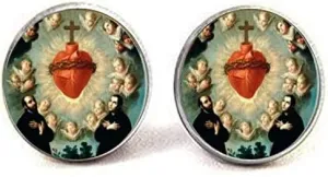 Sacred Heart Earring Religious Spiritual Catholic Religion Jesus Faith Jewellery Jewelry Glass Photo Jewelry