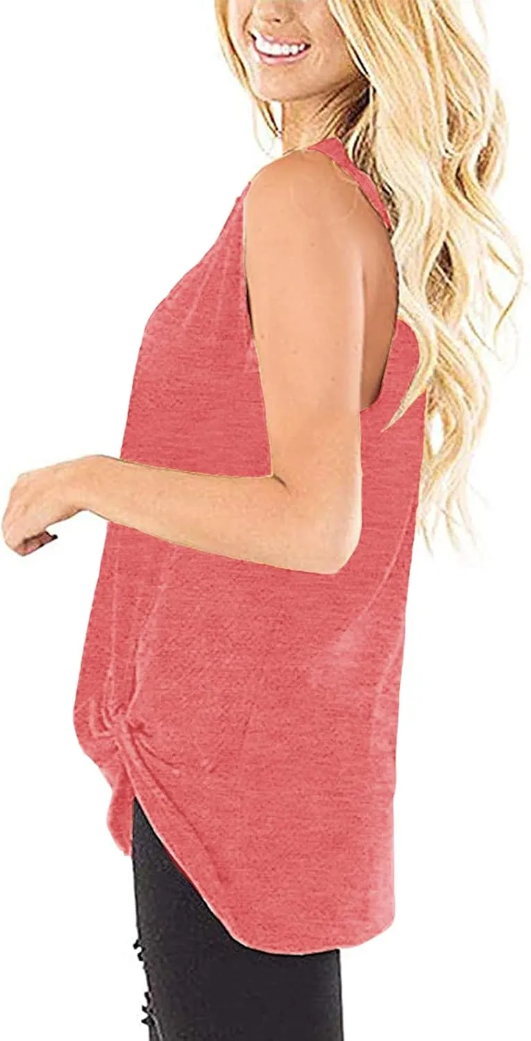 SAMPEEL Womens Tank Tops Twist Knot Summer Sleeveless