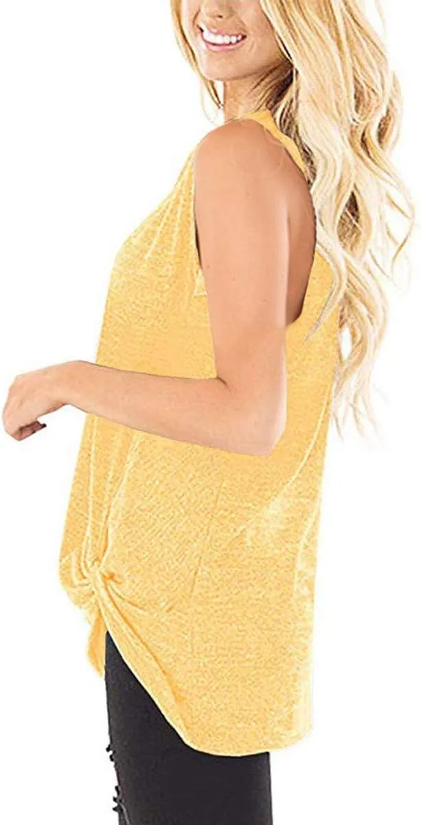 SAMPEEL Womens Tank Tops Twist Knot Summer Sleeveless