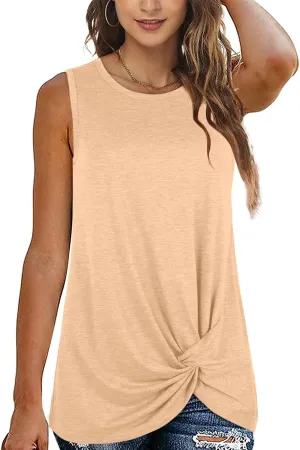 SAMPEEL Womens Tank Tops Twist Knot Summer Sleeveless