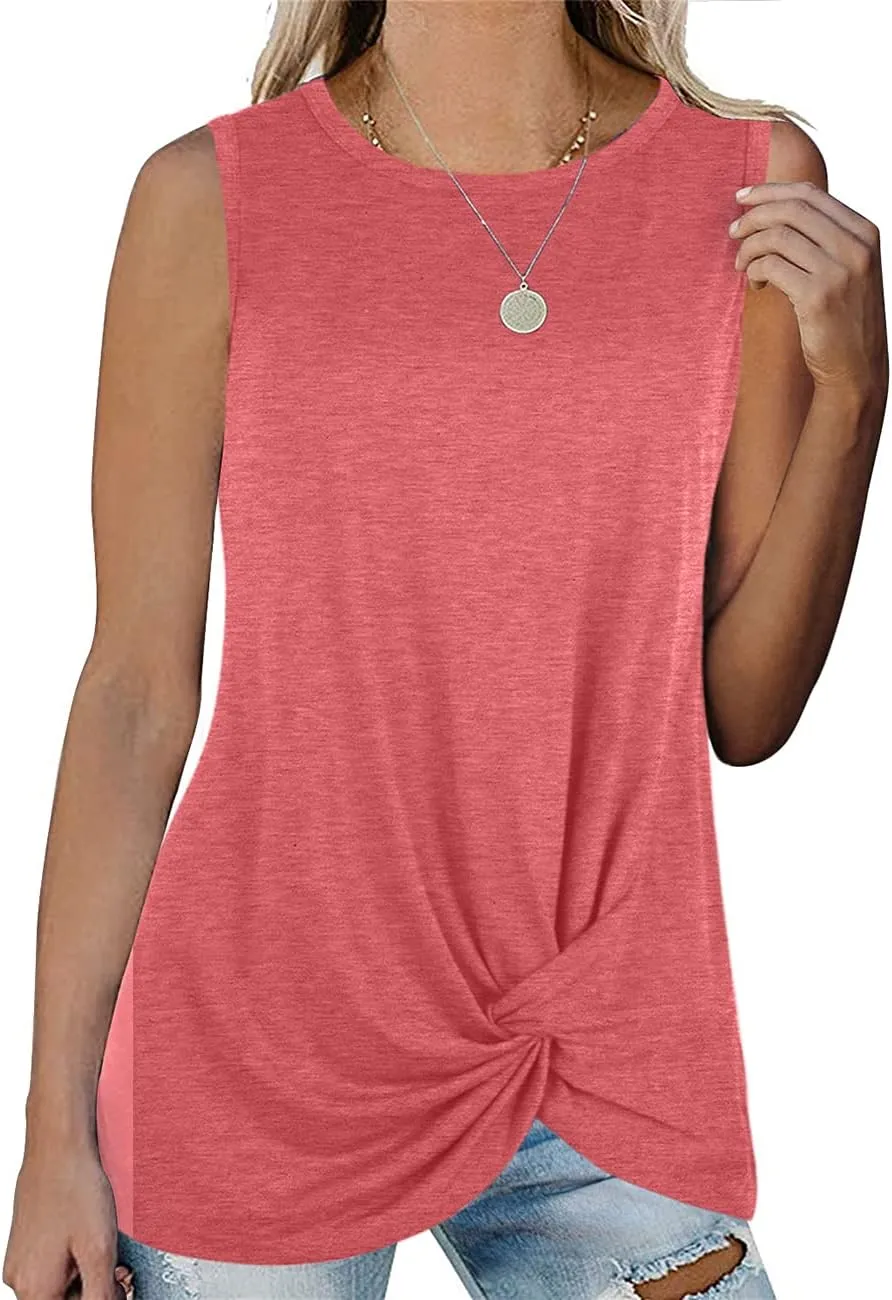 SAMPEEL Womens Tank Tops Twist Knot Summer Sleeveless