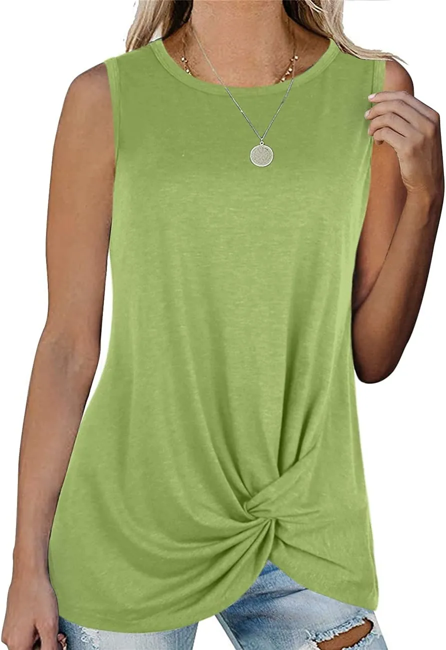 SAMPEEL Womens Tank Tops Twist Knot Summer Sleeveless