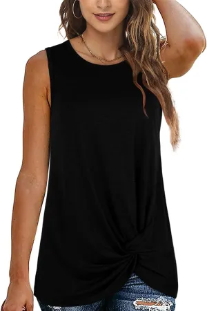 SAMPEEL Womens Tank Tops Twist Knot Summer Sleeveless