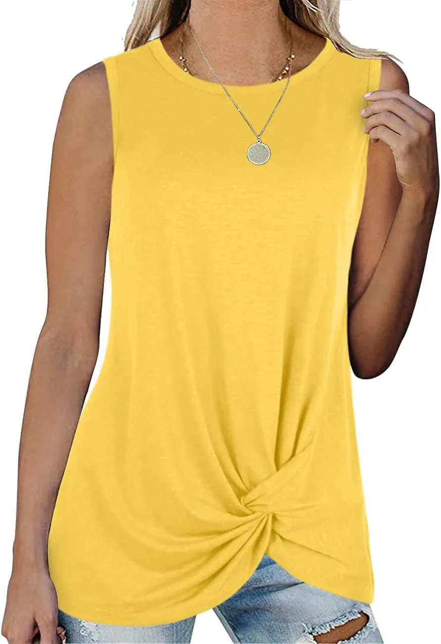 SAMPEEL Womens Tank Tops Twist Knot Summer Sleeveless