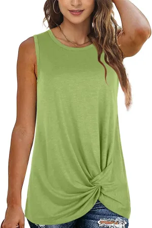 SAMPEEL Womens Tank Tops Twist Knot Summer Sleeveless