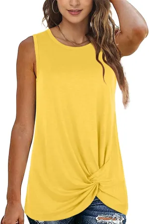 SAMPEEL Womens Tank Tops Twist Knot Summer Sleeveless