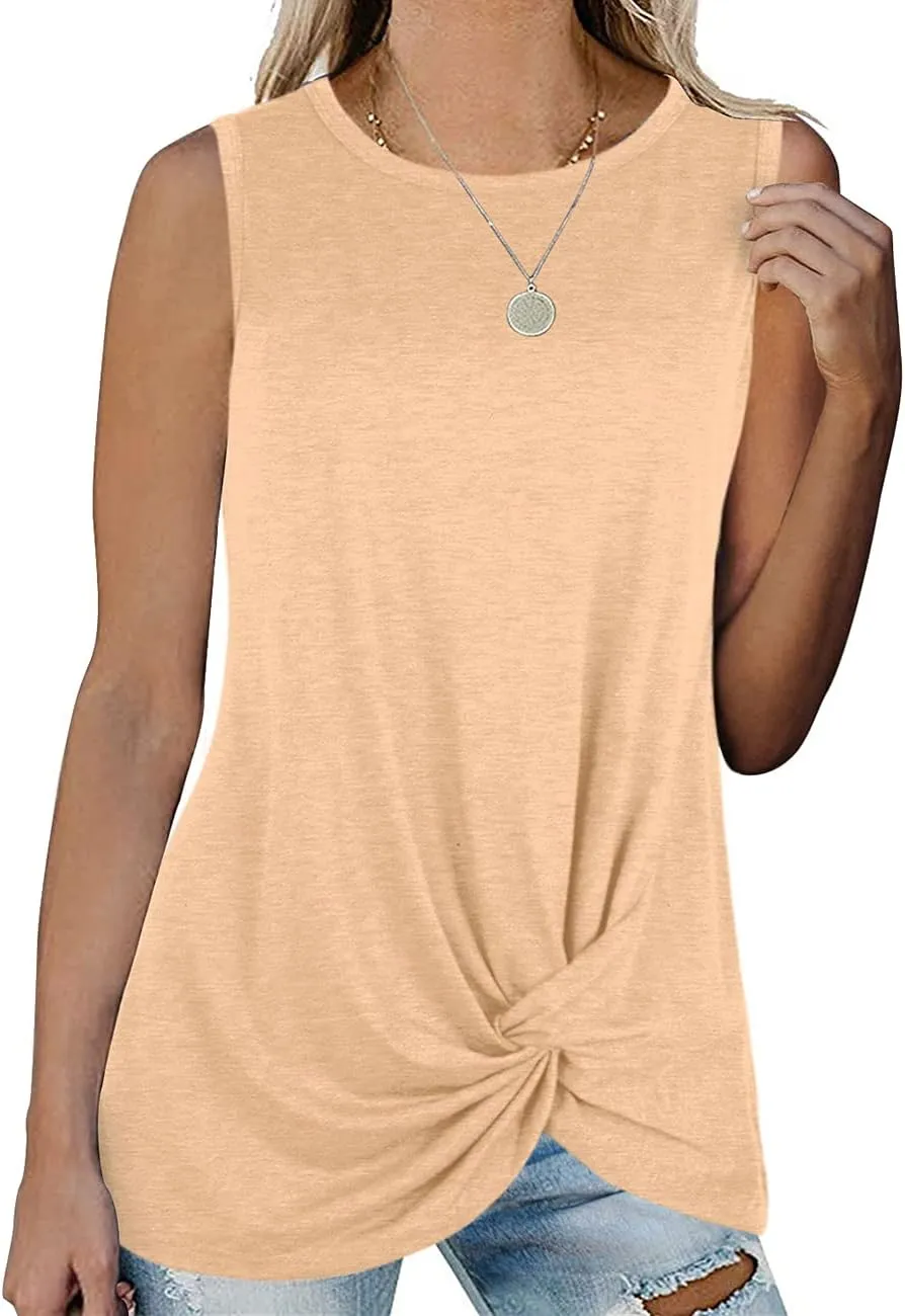 SAMPEEL Womens Tank Tops Twist Knot Summer Sleeveless