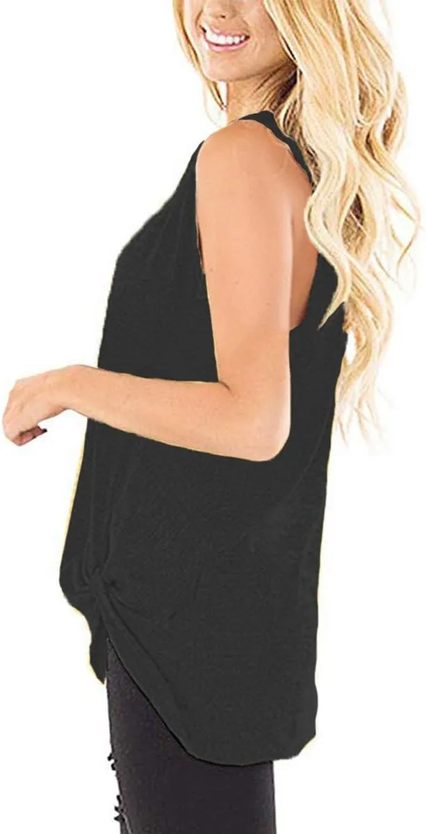 SAMPEEL Womens Tank Tops Twist Knot Summer Sleeveless