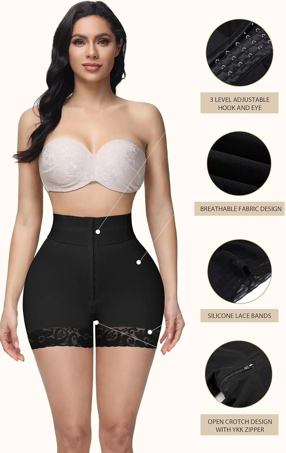 SHAPSHE Shapewear for Women Tummy Control Shorts Body Shaper Panties High Waisted Butt Lifter Thigh Slimming Underwear