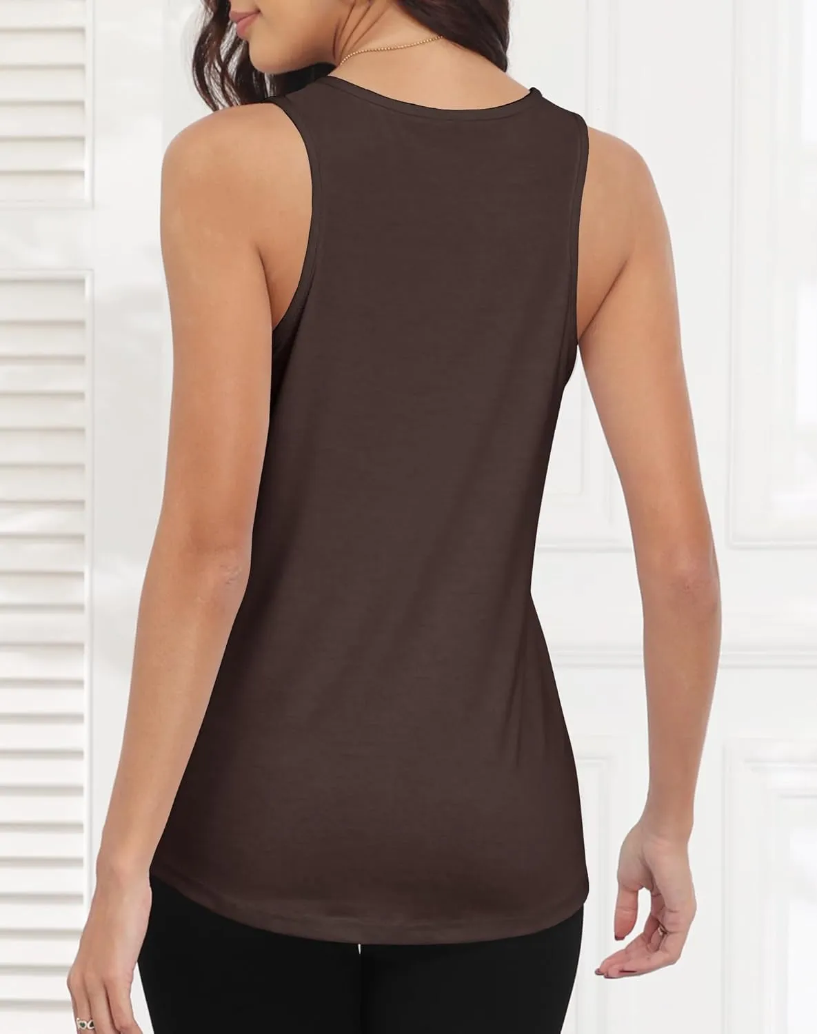 Smile Fish Women Scoop Neck Flowy Loose Fit Tank Top Sleeveless Summer Tops Shirts