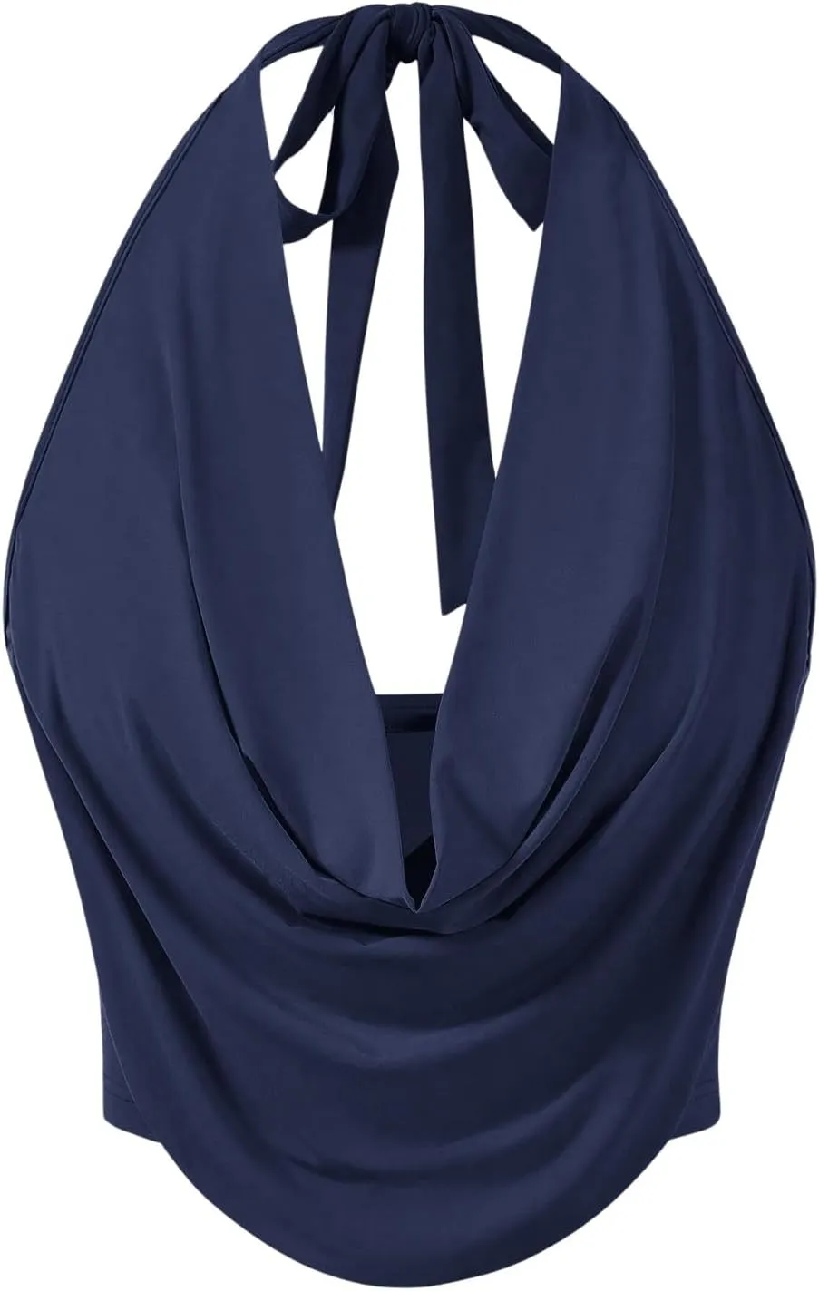 SOLY HUX Women's Halter Draped Front Tank Top Sexy Backless Going Out Crop Vest Tops