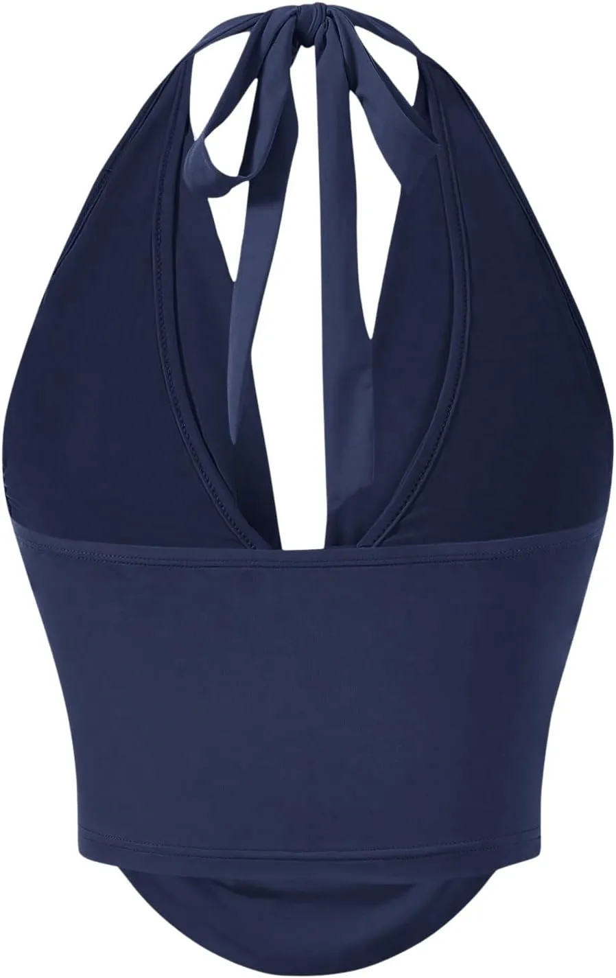 SOLY HUX Women's Halter Draped Front Tank Top Sexy Backless Going Out Crop Vest Tops