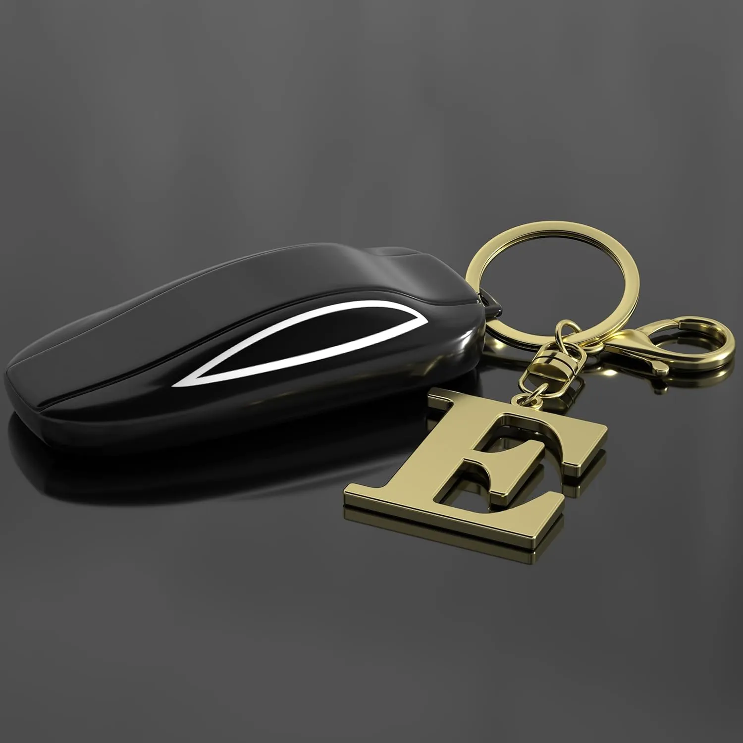 Stainless Steel Gold Letter A-Z Keychain for Women Men, Initial Letter Pendant with Key Ring, Charms for Key Backpack Bag