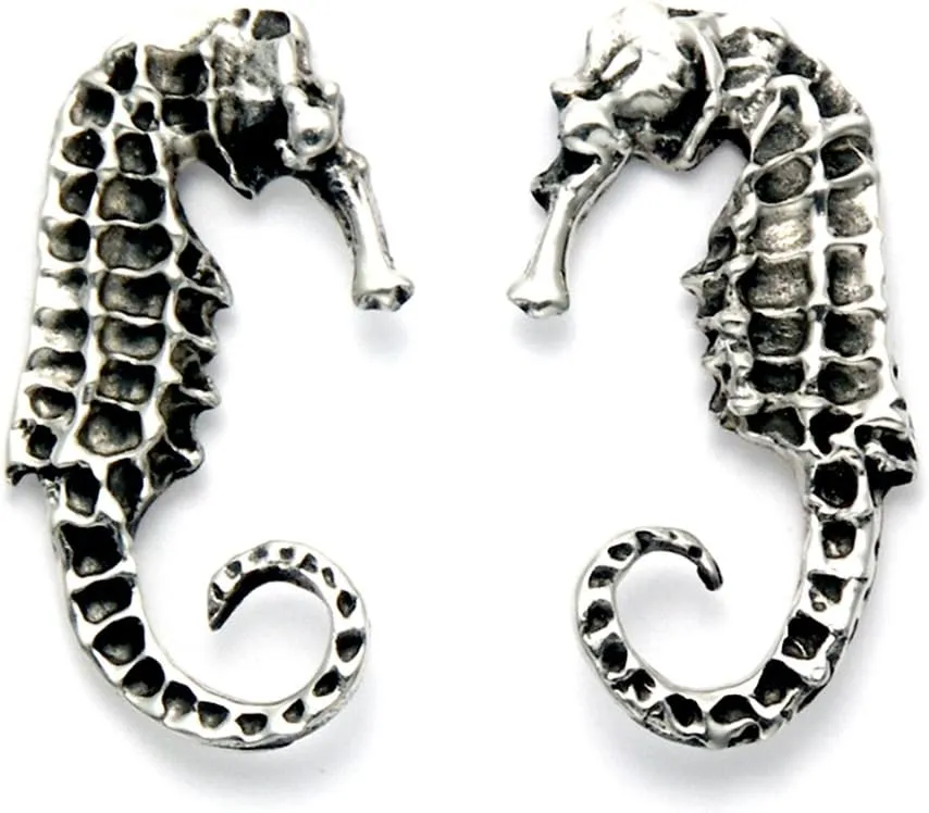 Stainless Steel Seahorse Stud Earrings