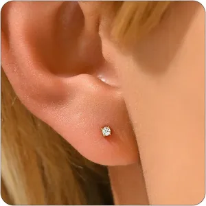 Stud Earrings for Women Dainty 18K Gold Plated Cubic Zirconia Stud Earrings Cute Small Stud Earrings Simple Piercing Jewelry earrings Gift