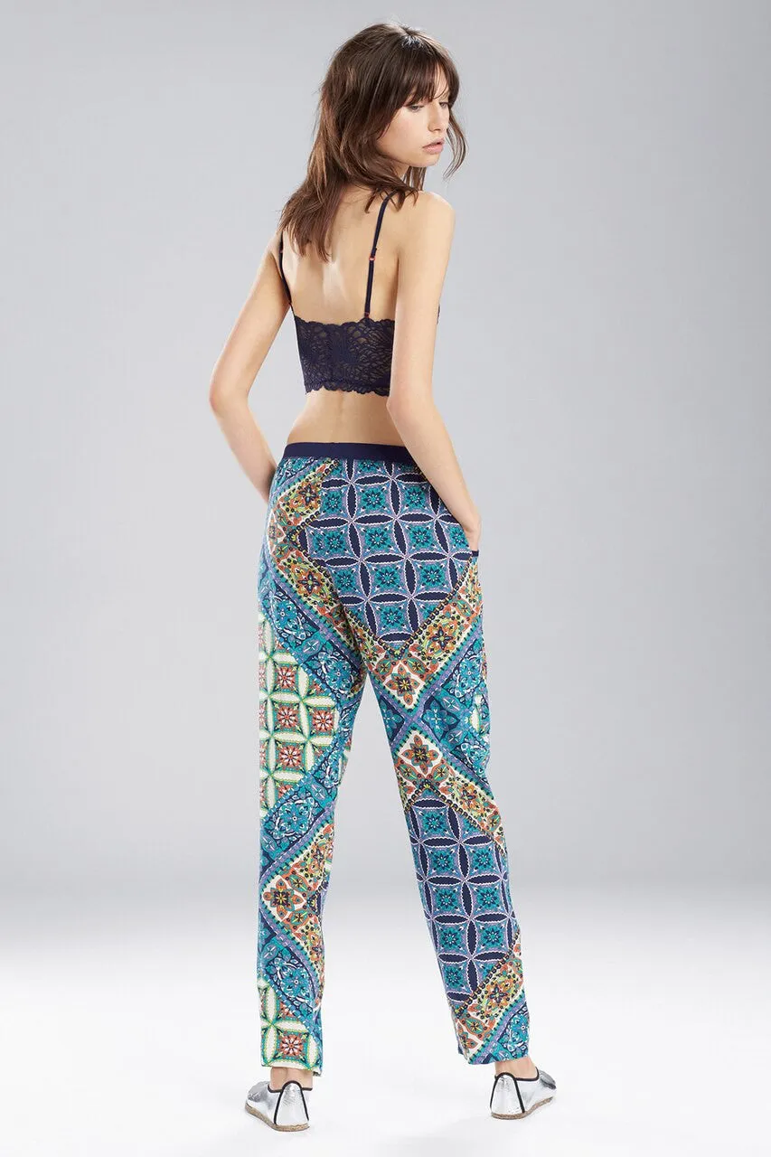 Summer Festival Kangaroo Pants Blue Topaz With Ivory