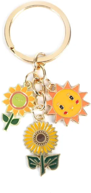 Sunflowers Keychain,Sun Keychain,Sunflowers Bags Charm,Personalized Keychain, Symbolizing Warmth, Positive Gift, Keychain for Women,Cute Gifts for Girlfriend,Funny Keyring,Sobriety Gifts