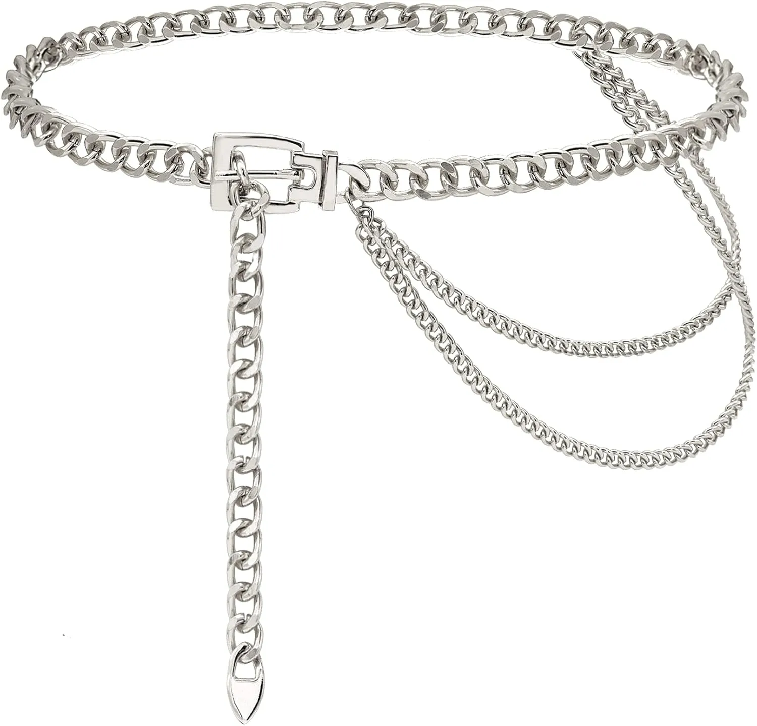 Suyi Chain Belt for Women Girls Gold Metal Waist Chain Multilayer Chunky Chain Belts for Dress