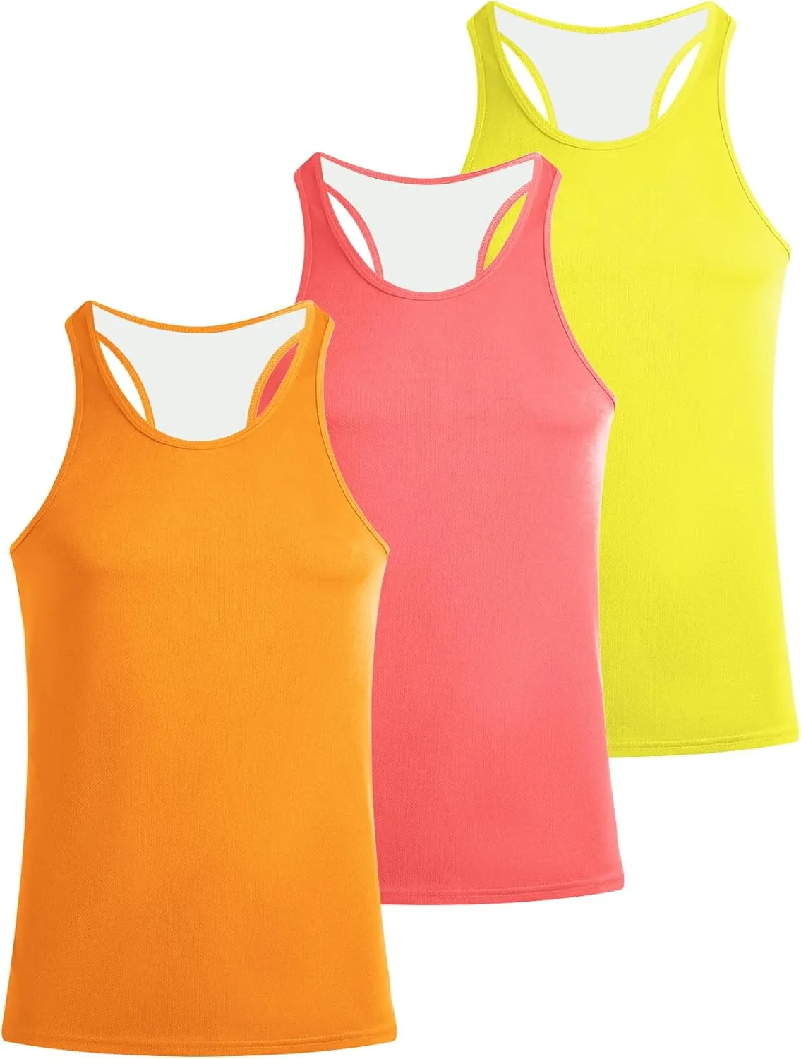 Tank Tops Men Y-Back Muscle 3 Pack Dry Fit Sleeveless Workout Tank Tops for Men Mesh Material Running Gym