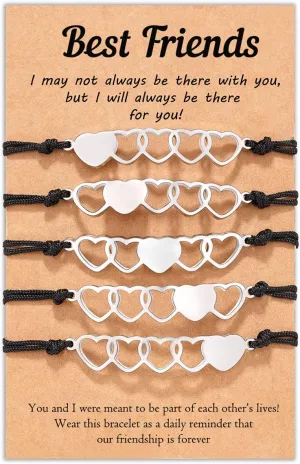 Tarsus 2/3/4/5/6 Pcs Best Friend Bracelets Bff Matching Heart Bracelet Best Friend Friendship Gifts for Women Friends Girls Teen