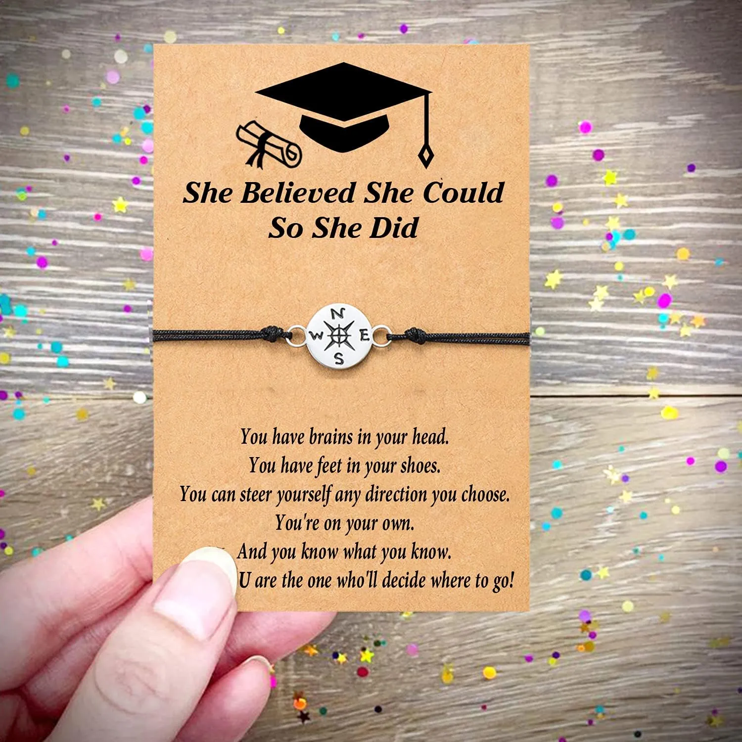 Tarsus Graduation Gifts 2025 Compass Bracelets for Women Men Her Him, 5th Grade, 8th Grade, High School, Middle School, College, Master Degree, PhD