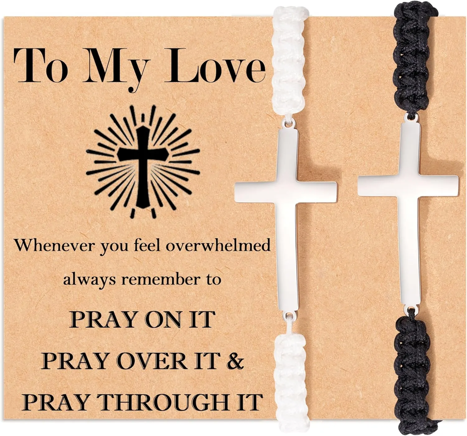 Tarsus Matching Cross Couples Bracelets for Boyfriend Husband Girlfriend Wife Men Women Adults - Easter Christmas Valentines Day Anniversary Birthday Gift