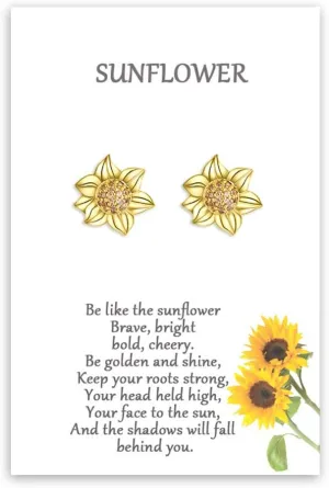 Tarsus Sunflower Necklace/Earrings Hypoallergenic Jewelry Gifts for Bestfriend Women girls