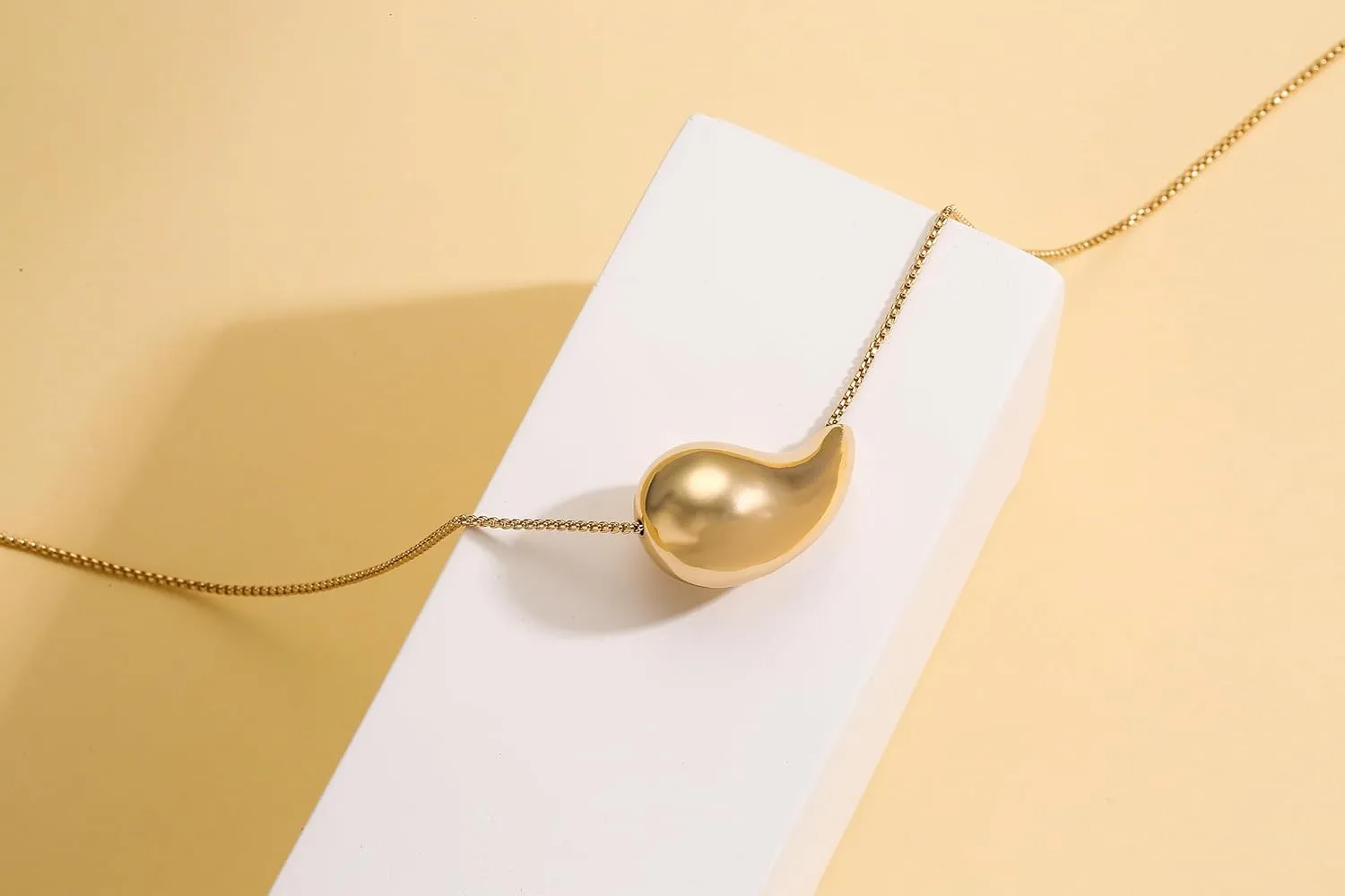 Teardrop Necklace Earrings Jewelry Set for Women, Dupes Drop Dainty 14k Gold Plated Water Hypoallergenic Pendant Necklace