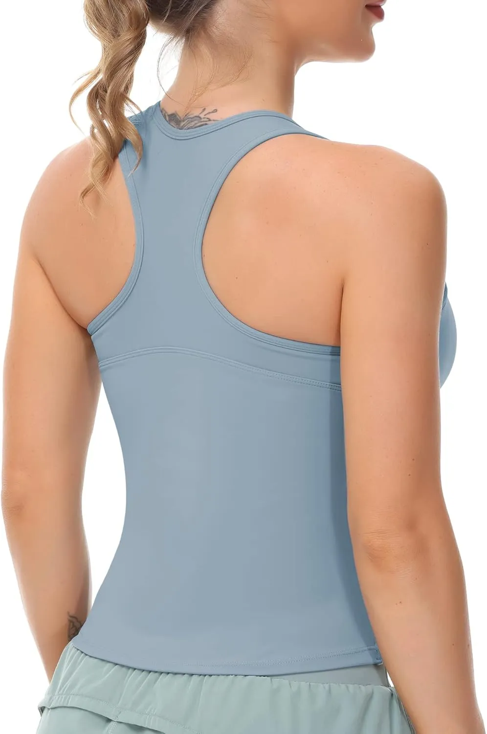 THE GYM PEOPLE Womens' Racerback Workout Tank Tops with Built in Bra Sleeveless Slim Fit