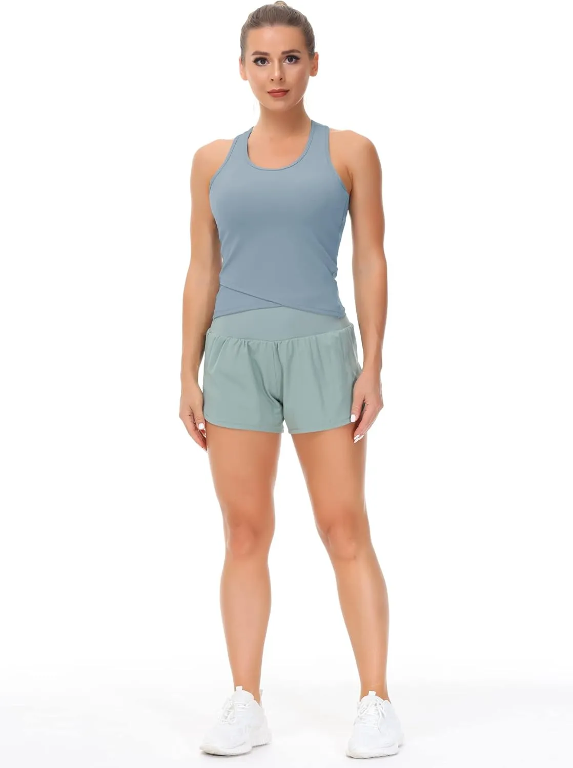 THE GYM PEOPLE Womens' Racerback Workout Tank Tops with Built in Bra Sleeveless Slim Fit