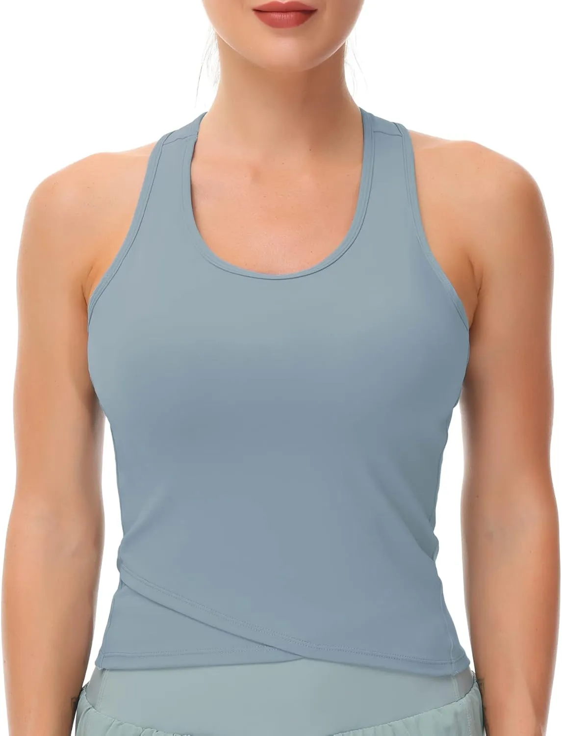 THE GYM PEOPLE Womens' Racerback Workout Tank Tops with Built in Bra Sleeveless Slim Fit