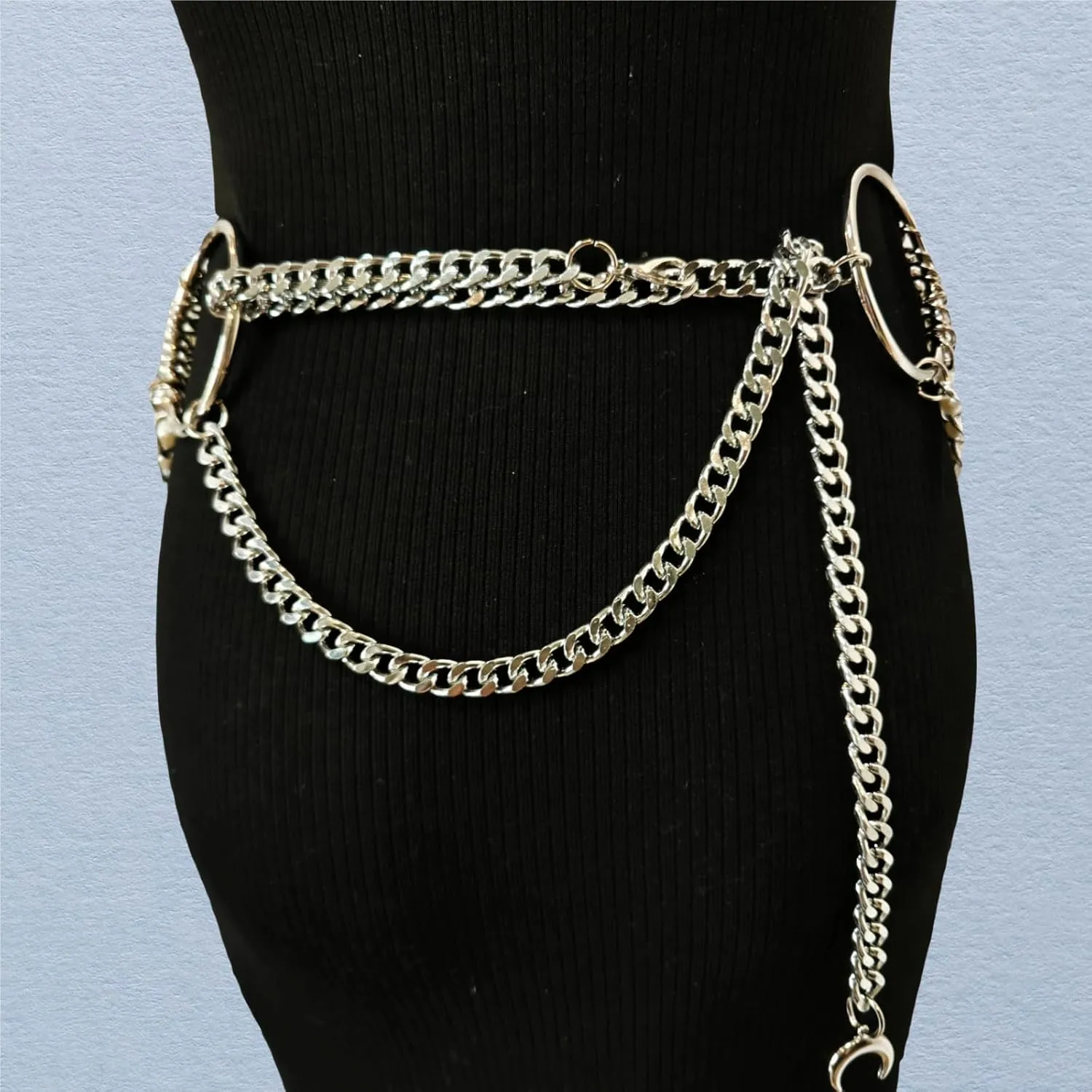 THREEBOY Women Apparel Belts Fashion Sexy Multilayer Metal Pearl Waist Chain Belt